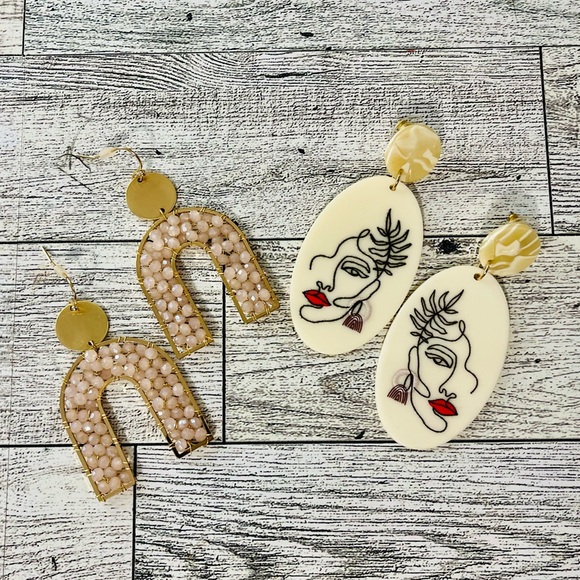 Two Pairs of Drop Earrings - Picture 1 of 1